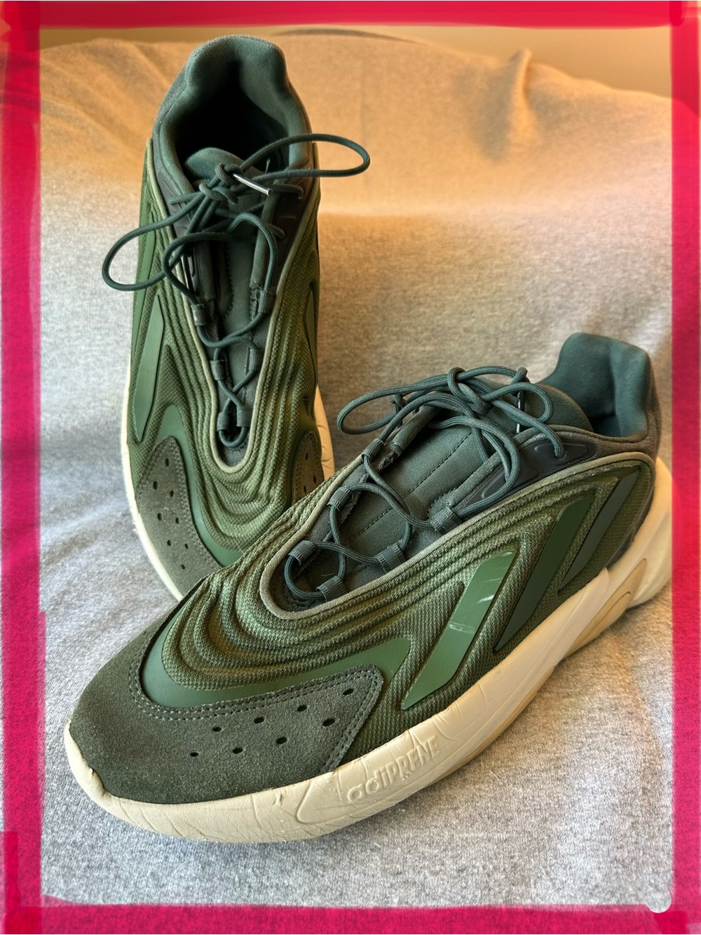 👟💚🏀 Men's Adidas Olive Green Athletic Sneakers, Sz. 13